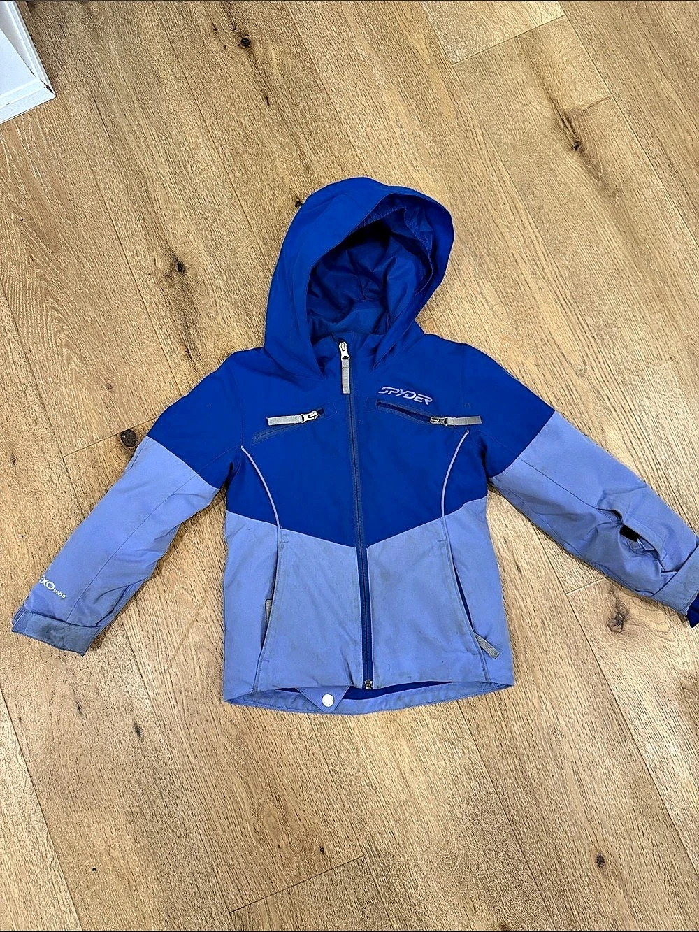 Spyder Kids Colorblock Hooded Jacket in Blue